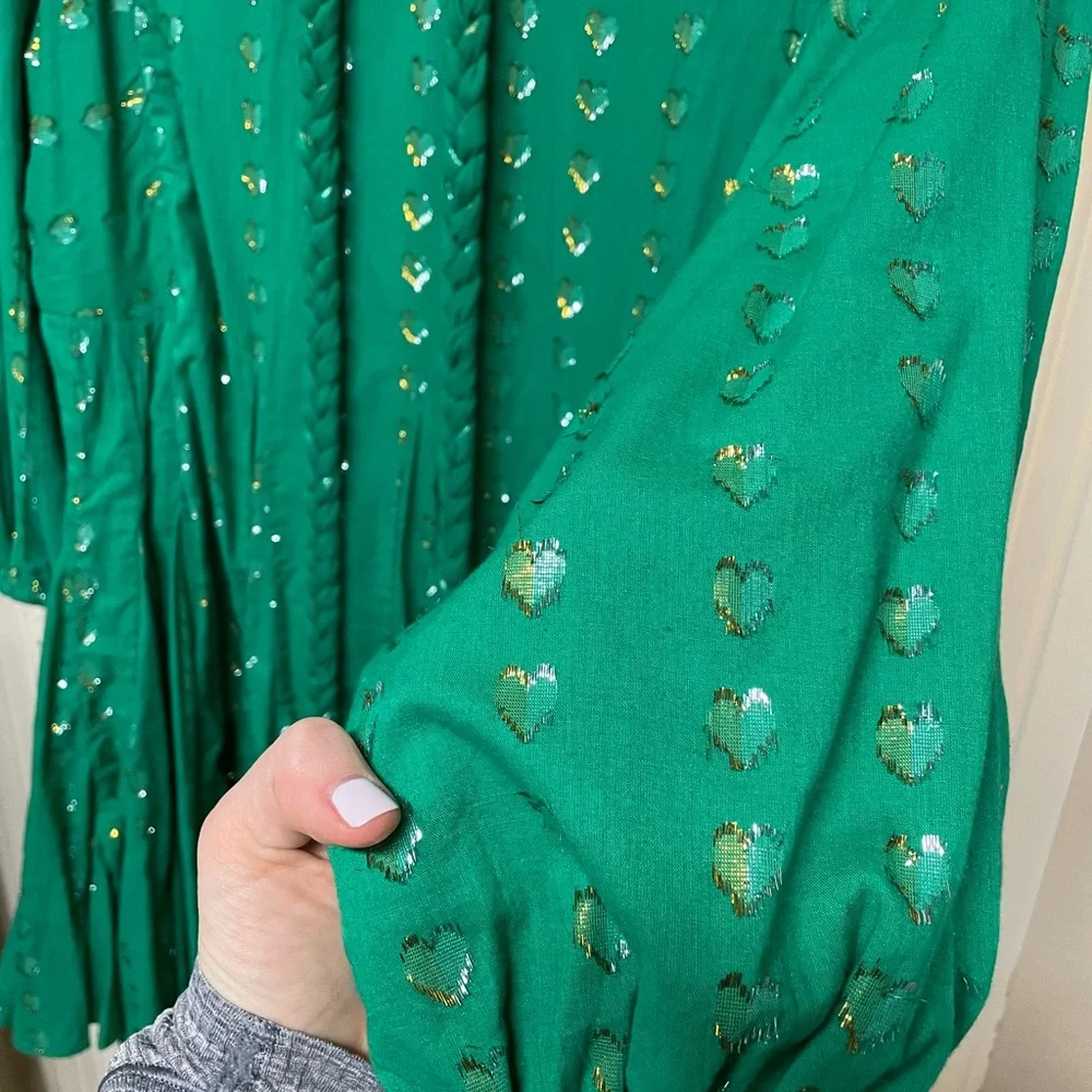 RHODE Green Ruffled Tie Front Mini Dress - Picture 3 of 4